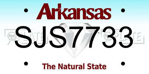 SJS7733 Arkansas License Plate