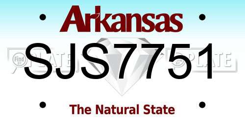 SJS7751 Arkansas License Plate