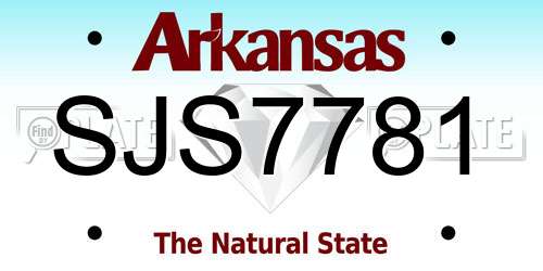 SJS7781 Arkansas License Plate