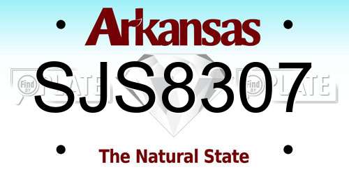 SJS8307 Arkansas License Plate