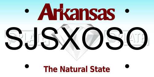 SJSXOSO Arkansas License Plate