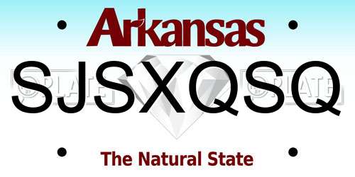 SJSXQSQ Arkansas License Plate