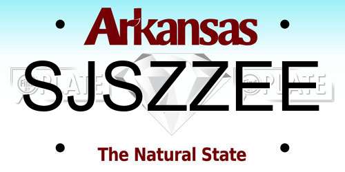 SJSZZEE Arkansas License Plate