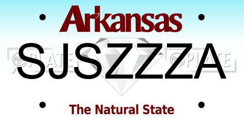 SJSZZZA Arkansas License Plate