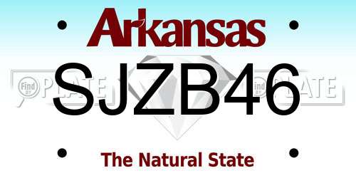 SJZB46 Arkansas License Plate
