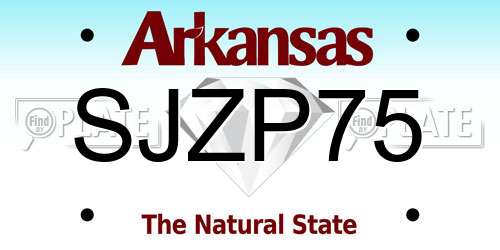 SJZP75 Arkansas License Plate