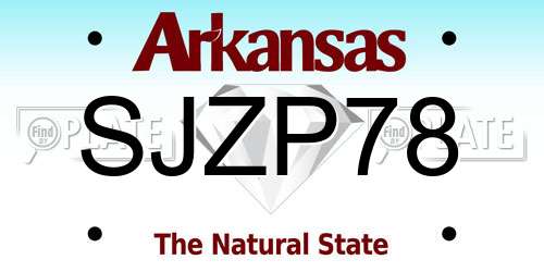 SJZP78 Arkansas License Plate
