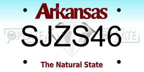 SJZS46 Arkansas License Plate