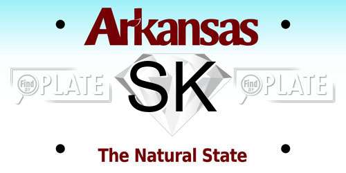 SK Arkansas License Plate