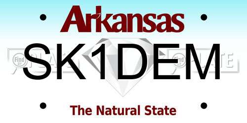 SK1DEM Arkansas License Plate