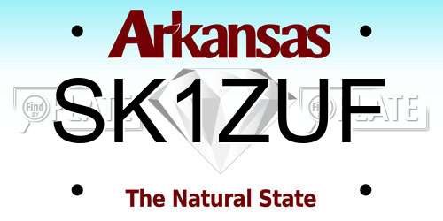 SK1ZUF Arkansas License Plate