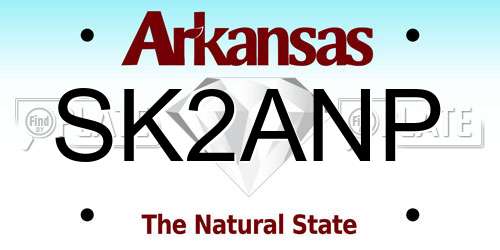 SK2ANP Arkansas License Plate