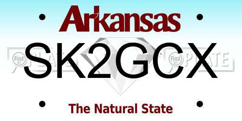 SK2GCX Arkansas License Plate