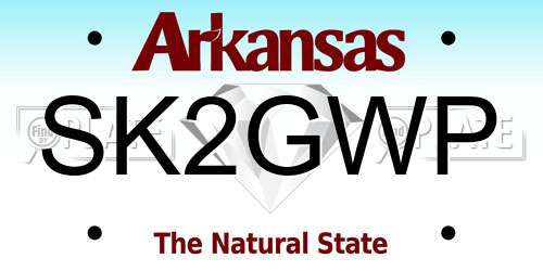 SK2GWP Arkansas License Plate