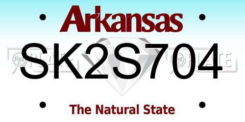 SK2S704 Arkansas License Plate