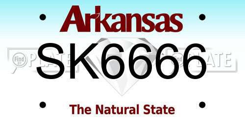 SK6666 Arkansas License Plate