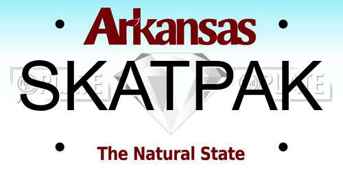 SKATPAK Arkansas License Plate