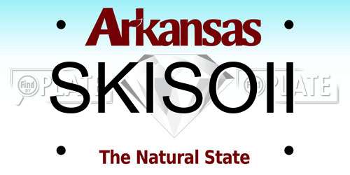 SKISOII Arkansas License Plate