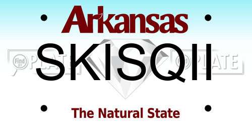 SKISQII Arkansas License Plate
