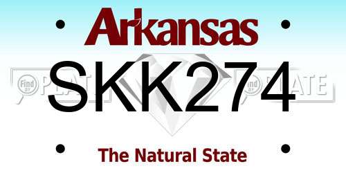 SKK274 Arkansas License Plate