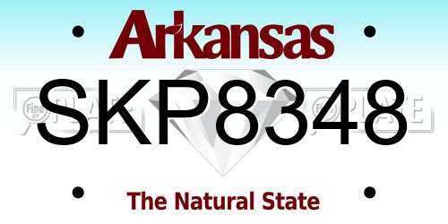 SKP8348 Arkansas License Plate