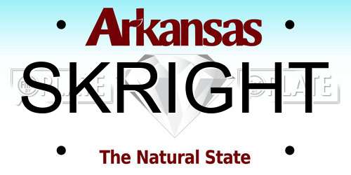 SKRIGHT Arkansas License Plate