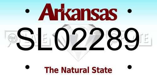 SL02289 Arkansas License Plate