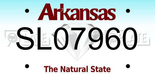 SL07960 Arkansas License Plate