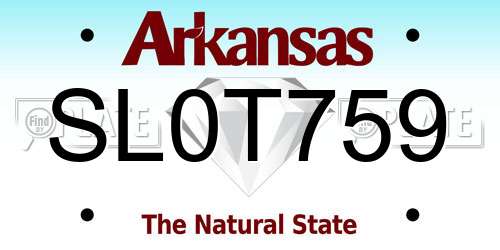 SL0T759 Arkansas License Plate