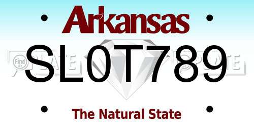 SL0T789 Arkansas License Plate