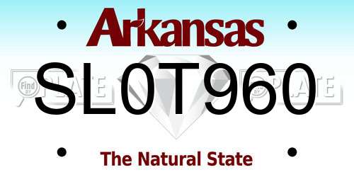 SL0T960 Arkansas License Plate