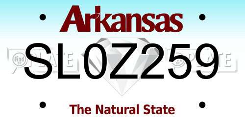 SL0Z259 Arkansas License Plate
