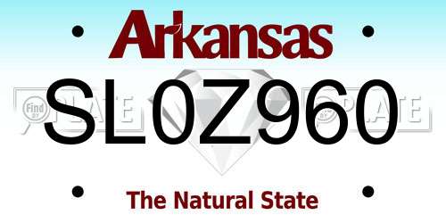 SL0Z960 Arkansas License Plate