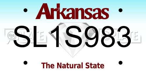 SL1S983 Arkansas License Plate
