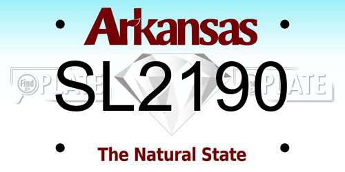 SL2190 Arkansas License Plate