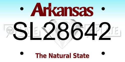 SL28642 Arkansas License Plate