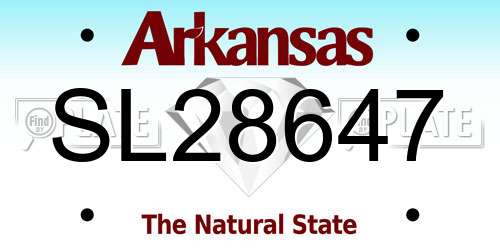 SL28647 Arkansas License Plate