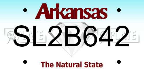 SL2B642 Arkansas License Plate