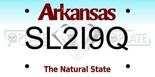 SL2I9Q Arkansas License Plate