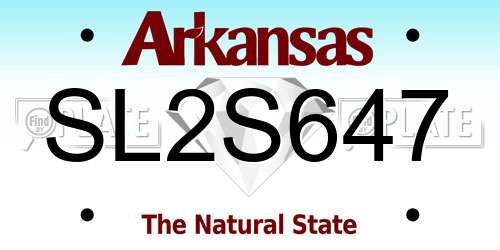 SL2S647 Arkansas License Plate