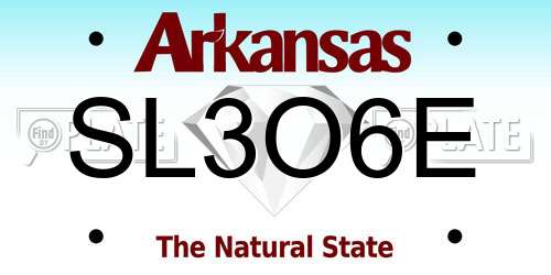 SL3O6E Arkansas License Plate