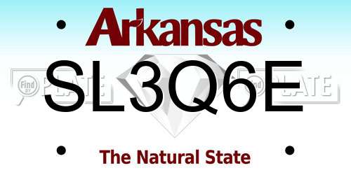SL3Q6E Arkansas License Plate