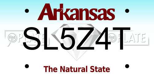 SL5Z4T Arkansas License Plate