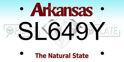 SL649Y Arkansas License Plate