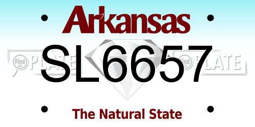 SL6657 Arkansas License Plate