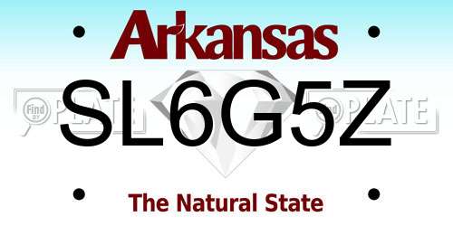 SL6G5Z Arkansas License Plate