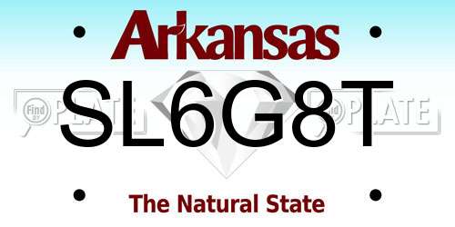 SL6G8T Arkansas License Plate