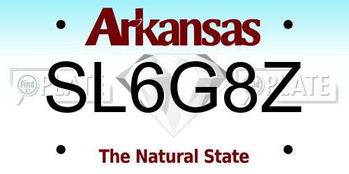 SL6G8Z Arkansas License Plate
