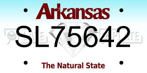 SL75642 Arkansas License Plate