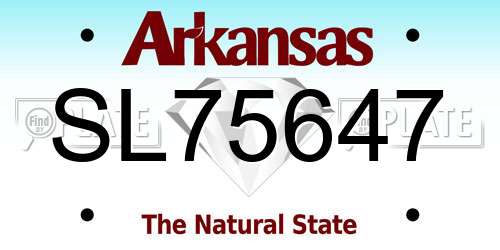 SL75647 Arkansas License Plate